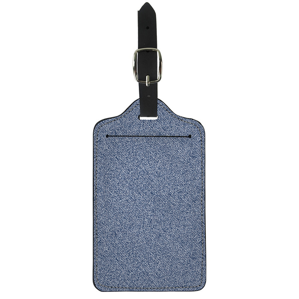 Blue Denim Jeans Pattern Print Luggage Tag