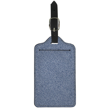Blue Denim Jeans Pattern Print Luggage Tag