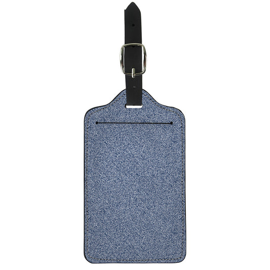 Blue Denim Jeans Pattern Print Luggage Tag