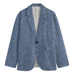 Blue Denim Jeans Pattern Print Men's Blazer