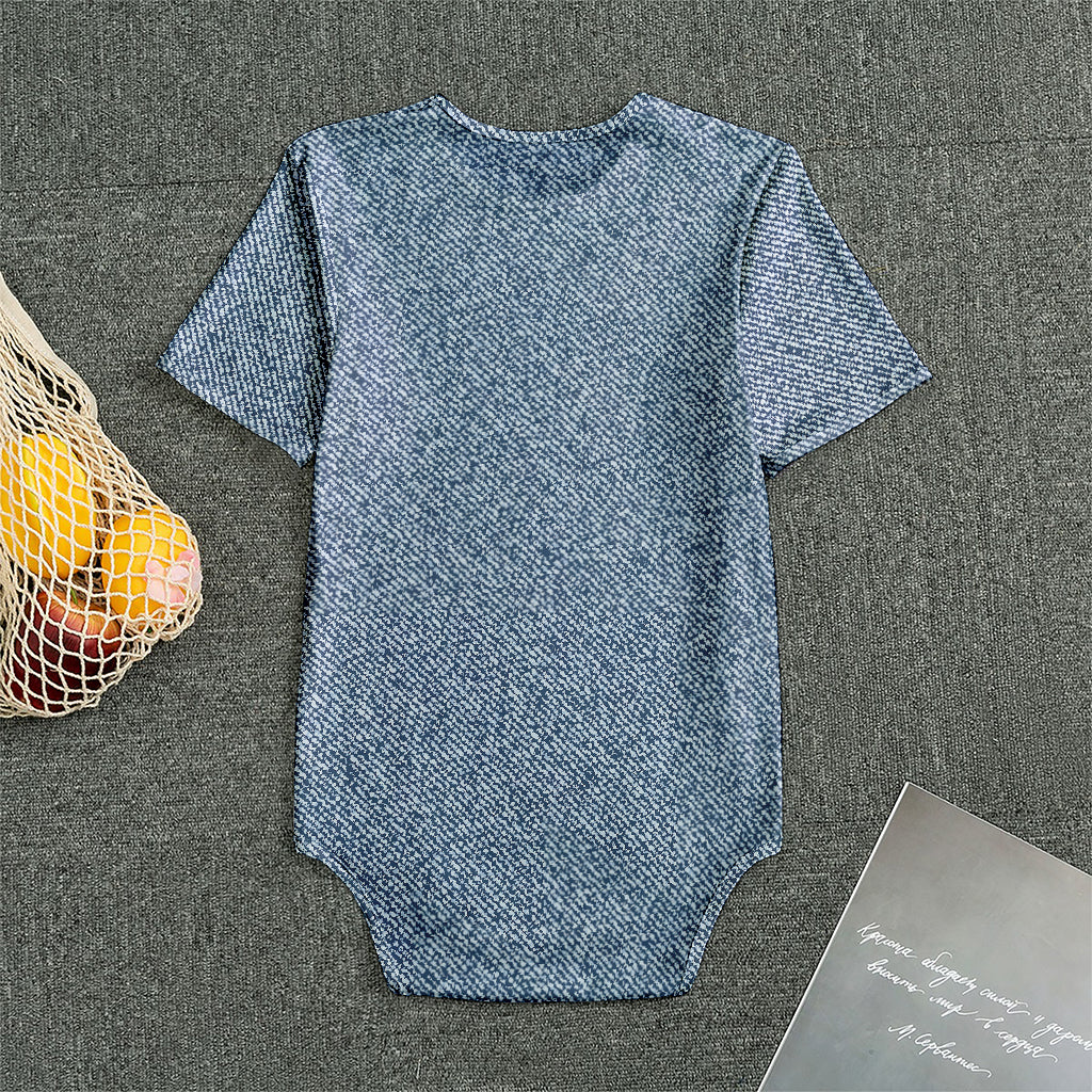 Blue Denim Jeans Pattern Print Men's Bodysuit