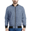 Blue Denim Jeans Pattern Print Men's Bomber Jacket