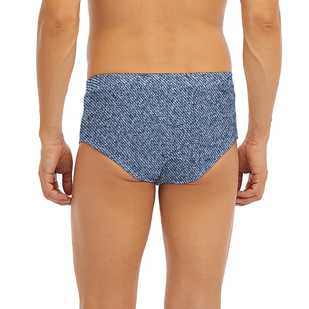Blue Denim Jeans Pattern Print Men's Briefs