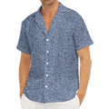 Blue Denim Jeans Pattern Print Men's Deep V-Neck Shirt