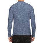 Blue Denim Jeans Pattern Print Men's Long Sleeve Rash Guard