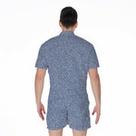 Blue Denim Jeans Pattern Print Men's Rompers