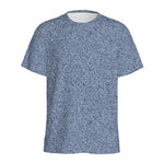 Blue Denim Jeans Pattern Print Men's Sports T-Shirt