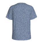 Blue Denim Jeans Pattern Print Men's Sports T-Shirt