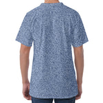 Blue Denim Jeans Pattern Print Men's Velvet T-Shirt