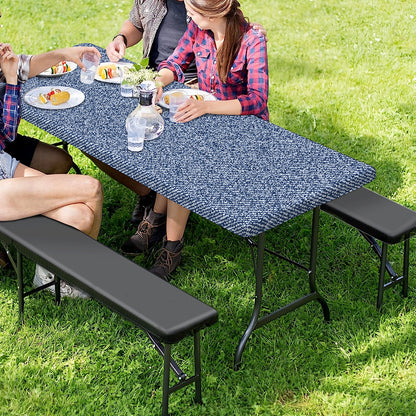 Blue Denim Jeans Pattern Print Picnic Table Cover