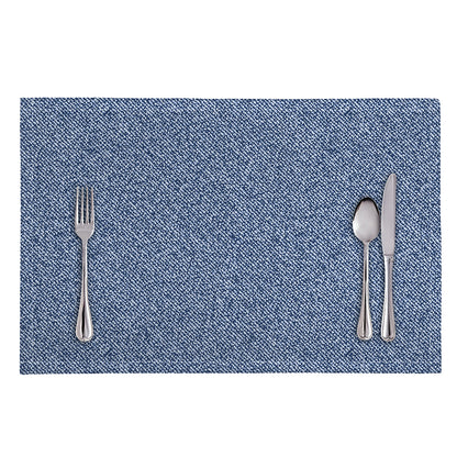 Blue Denim Jeans Pattern Print Placemat