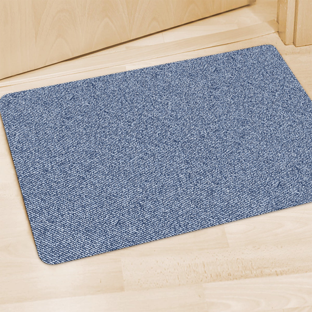 Blue Denim Jeans Pattern Print Polyester Doormat