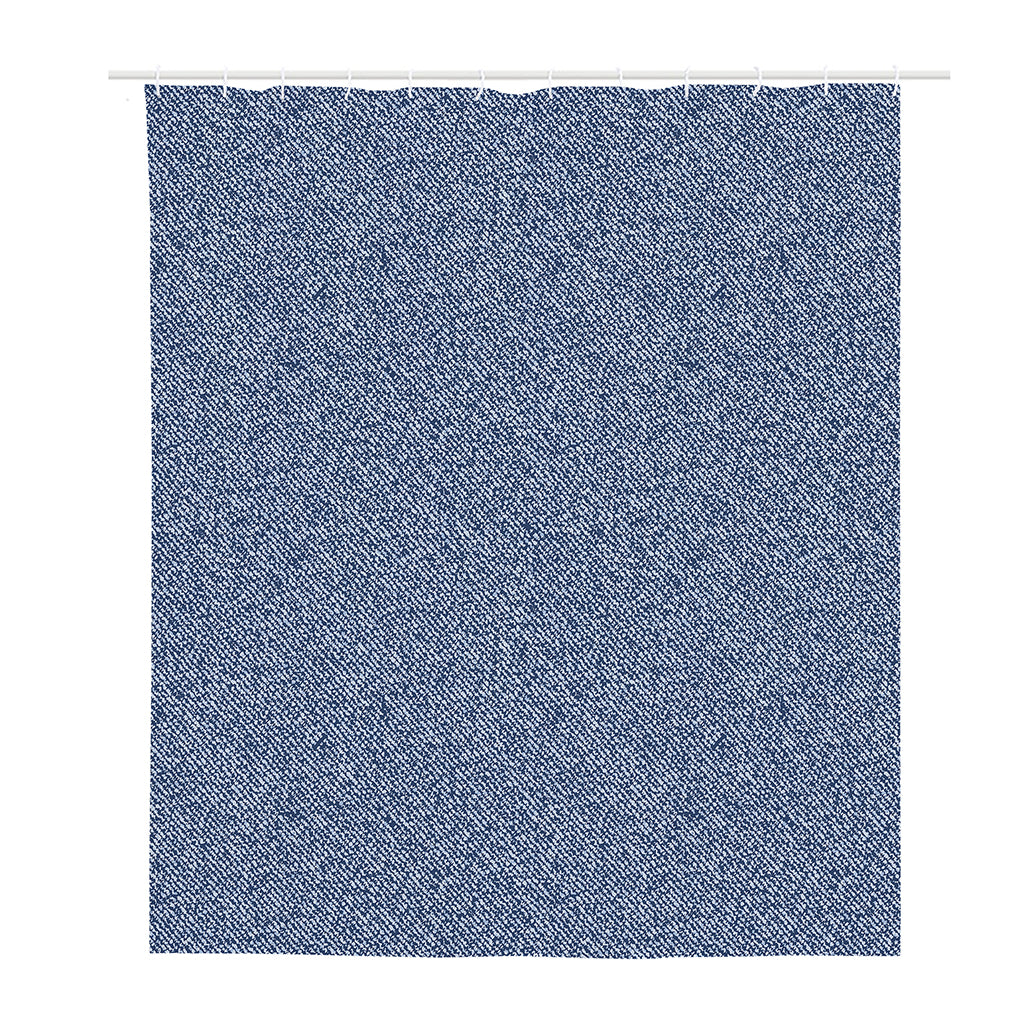 Blue Denim Jeans Pattern Print Polyester Shower Curtain