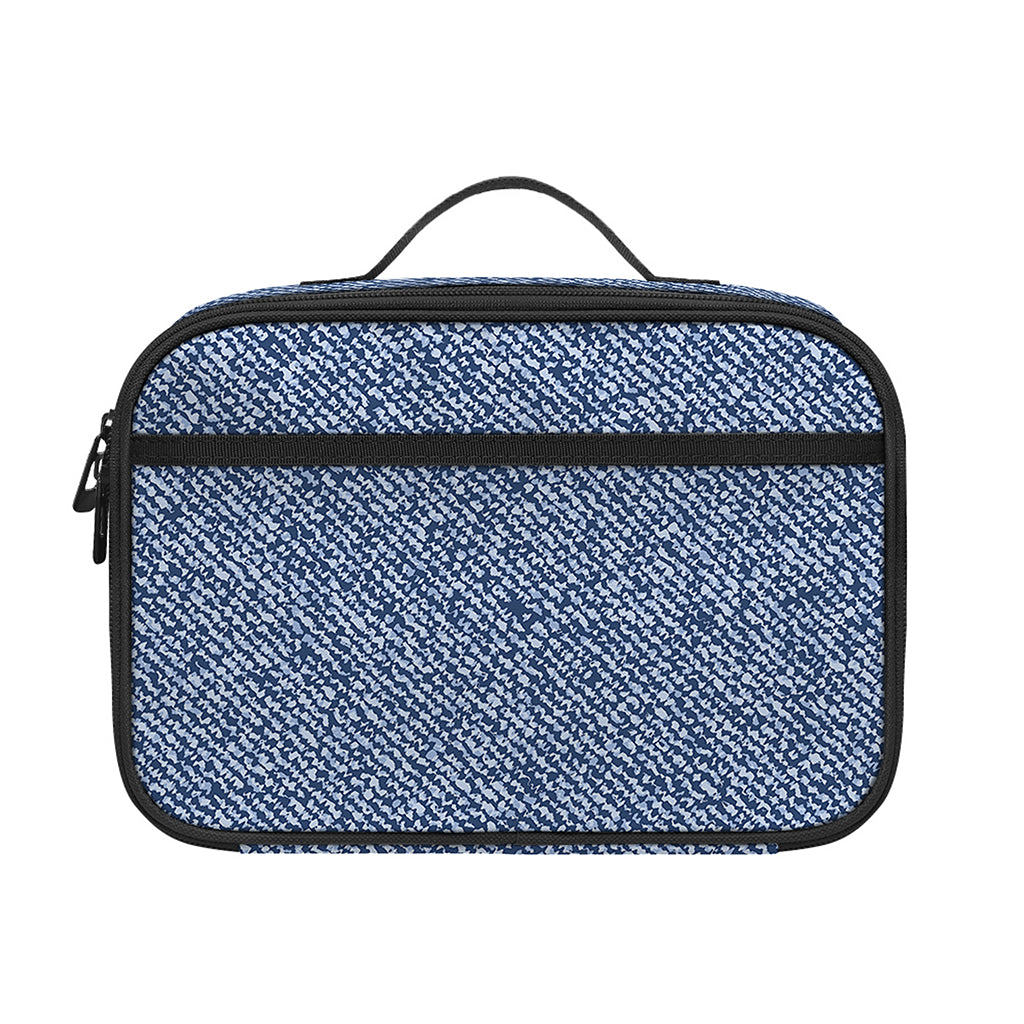 Blue Denim Jeans Pattern Print Portable Lunch Bag