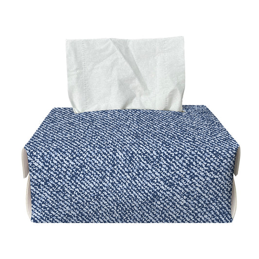 Blue Denim Jeans Pattern Print Rectangle Tissue Box Cover