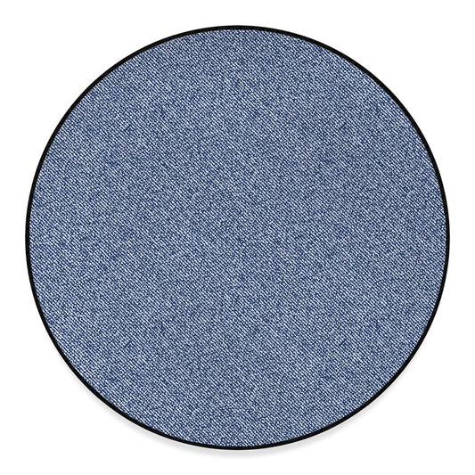 Blue Denim Jeans Pattern Print Round Floor Mat