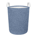 Blue Denim Jeans Pattern Print Round Laundry Basket