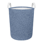 Blue Denim Jeans Pattern Print Round Laundry Basket
