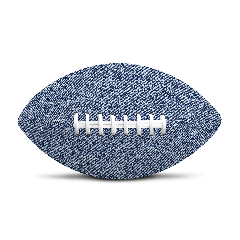 Blue Denim Jeans Pattern Print Rugby Ball