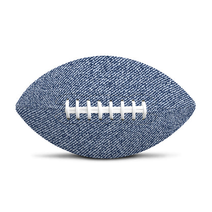 Blue Denim Jeans Pattern Print Rugby Ball