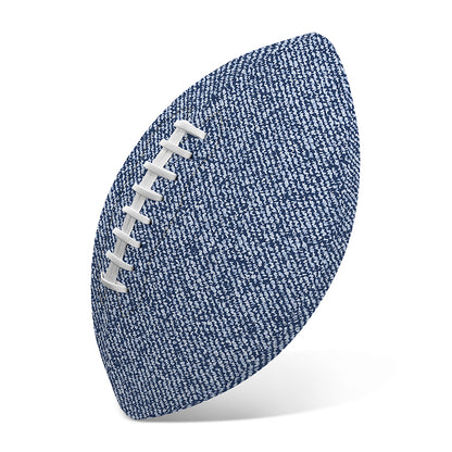 Blue Denim Jeans Pattern Print Rugby Ball