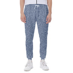 Blue Denim Jeans Pattern Print Scuba Joggers