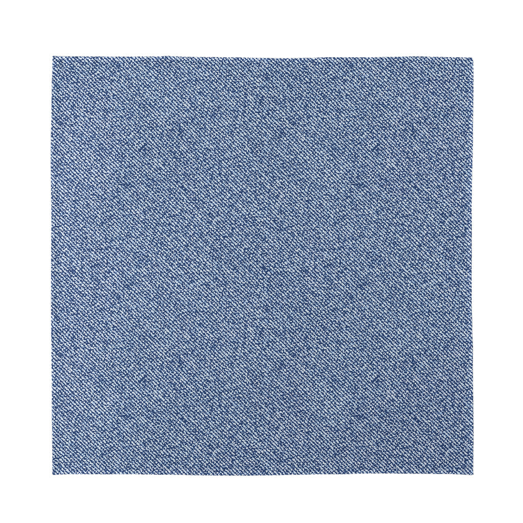 Blue Denim Jeans Pattern Print Silk Bandana