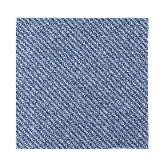 Blue Denim Jeans Pattern Print Silk Bandana