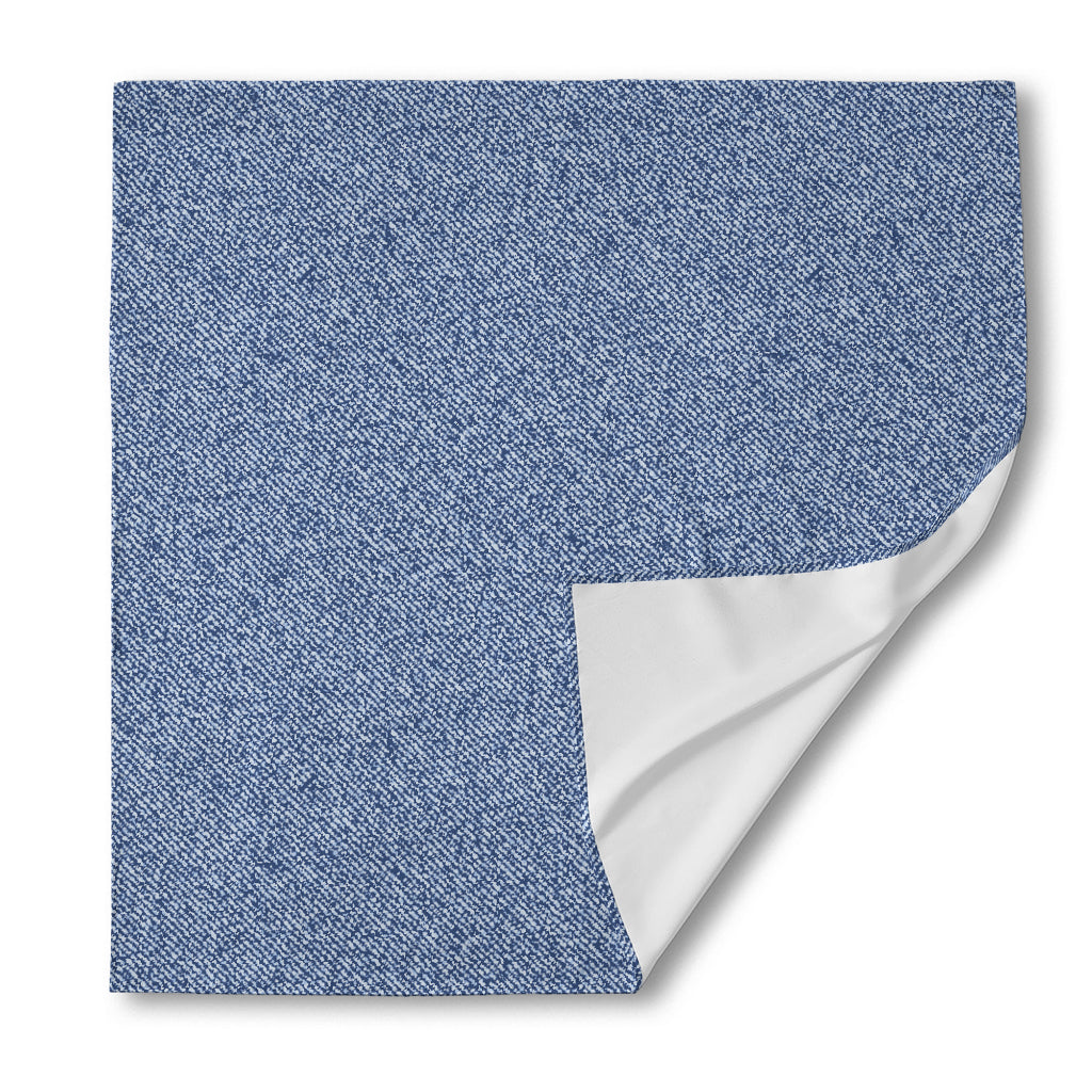 Blue Denim Jeans Pattern Print Silk Bandana