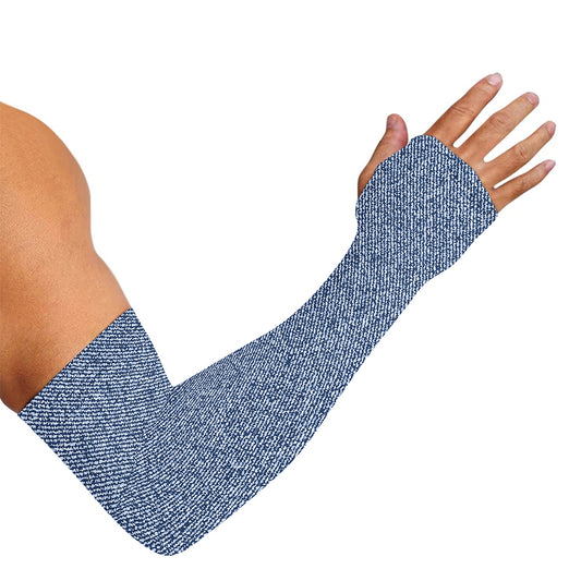 Blue Denim Jeans Pattern Print Sun Protection Arm Sleeves