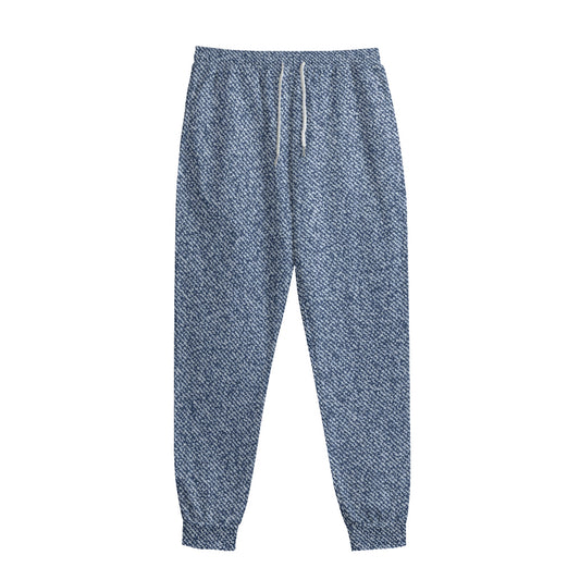 Blue Denim Jeans Pattern Print Sweatpants