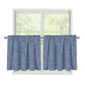 Blue Denim Jeans Pattern Print Tier Curtains