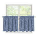 Blue Denim Jeans Pattern Print Tier Curtains