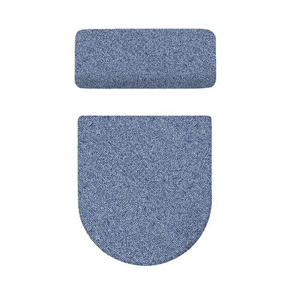 Blue Denim Jeans Pattern Print Toilet Lid And Tank Cover Set