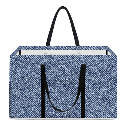 Blue Denim Jeans Pattern Print Utility Tote Bag