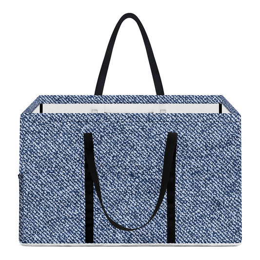 Blue Denim Jeans Pattern Print Utility Tote Bag