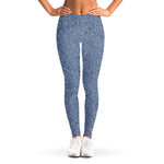 Blue Denim Jeans Pattern Print Women's Leggings
