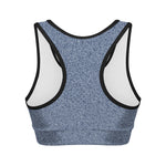 Blue Denim Jeans Pattern Print Women's Sports Bra