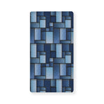 Blue Denim Patchwork Pattern Print Baby Crib Sheet
