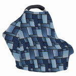 Blue Denim Patchwork Pattern Print Baby Seat Cover