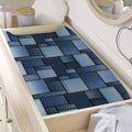 Blue Denim Patchwork Pattern Print Changing Pad Cover