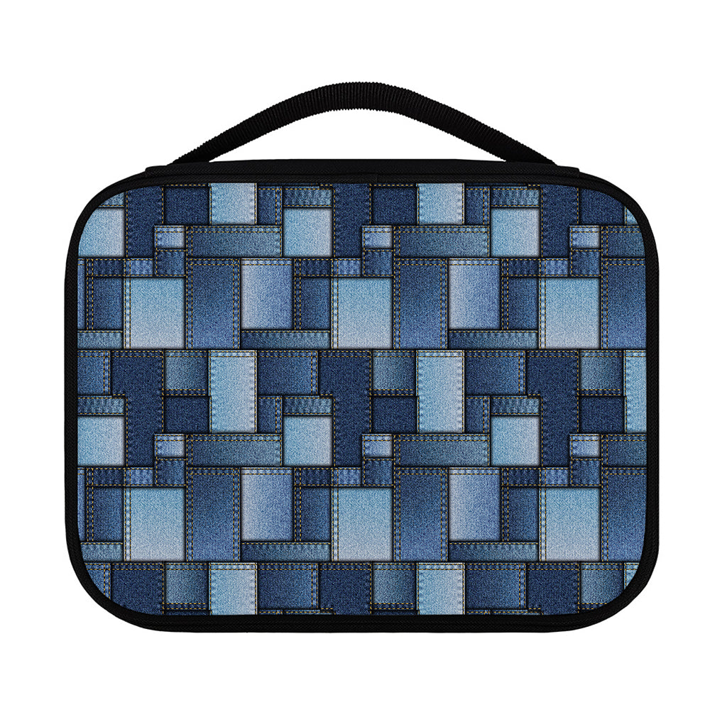 Blue Denim Patchwork Pattern Print Classic Bible Case