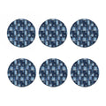 Blue Denim Patchwork Pattern Print Coaster Set