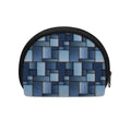 Blue Denim Patchwork Pattern Print Coin Purse