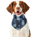 Blue Denim Patchwork Pattern Print Dog Bandana