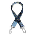 Blue Denim Patchwork Pattern Print Dog Seat Belt