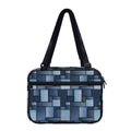 Blue Denim Patchwork Pattern Print Double Strap Bible Bag