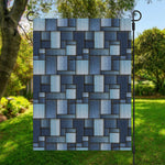 Blue Denim Patchwork Pattern Print Garden Flag