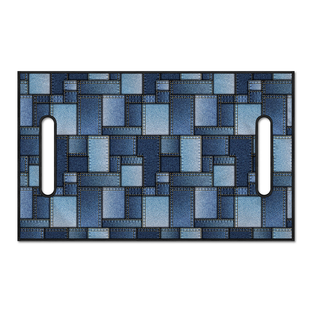 Blue Denim Patchwork Pattern Print Golf Cart Seat Cover