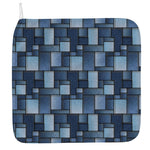 Blue Denim Patchwork Pattern Print Hand Towel